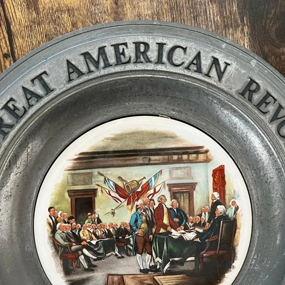 1975 Canton Ohio -Wilton Columbia PA The Great American Revolution pewter plate - Picture 3 of 9